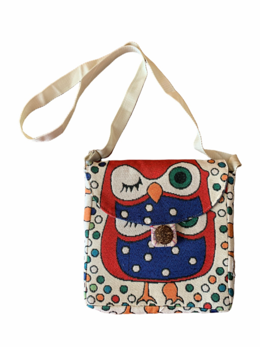 Women's Unbranded Owl Crossbody Bag One Size Beige Red